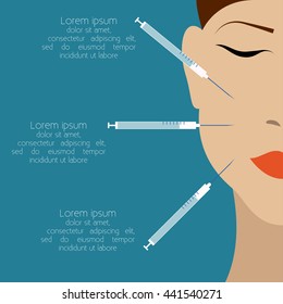 Plastic surgery. Vector illustration
Plastic surgery. Injections in the girl face