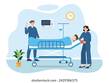 Plastic Surgery Vector Illustration of Medical Surgical Operation on the Body or Face as Expected using Advanced Equipment in Cartoon Background