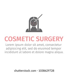 Plastic surgery. Woman face. Vector illustration