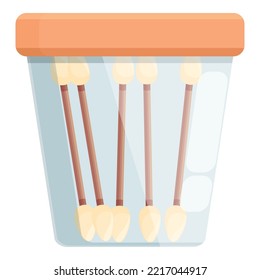 Plastic Swab Box Icon Cartoon Vector. Cotton Stick. Ear Care