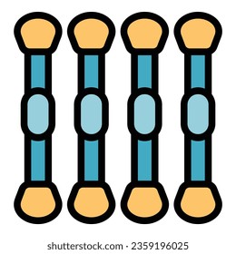 Plastic swab icon outline vector. Cotton ear. Care bud color flat