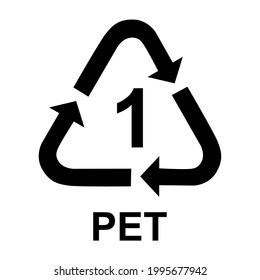 Plastic symbol, ecology recycling sign isolated on white background. Package waste icon .