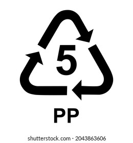 Plastic symbol, ecology recycling sign isolated on white background. Package waste icon .