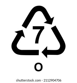 Plastic symbol, ecology recycling sign isolated on white background. Package waste icon .