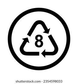 Plastic symbol, ecology recycling sign isolated on white background. Package waste icon .