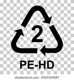 Plastic symbol, ecology recycling sign isolated on white background. Package waste icon .