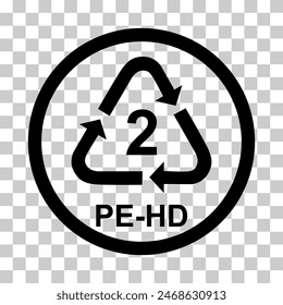 Plastic symbol, ecology recycling sign isolated on white background. Package waste icon .