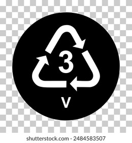 Plastic symbol, ecology recycling sign isolated on white background. Package waste icon .