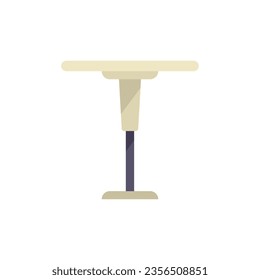 Plastic table icon flat vector. Wood furniture. Top round isolated