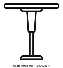Plastic table icon outline vector. Wood furniture. Top round