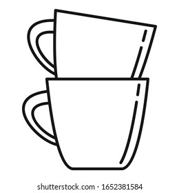 Plastic tea cups icon. Outline plastic tea cups vector icon for web design isolated on white background