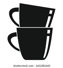 Plastic tea cups icon. Simple illustration of plastic tea cups vector icon for web design isolated on white background