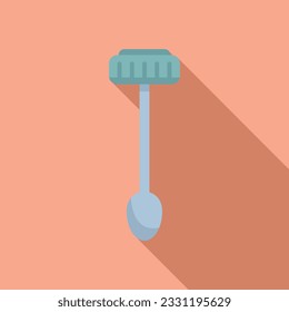 Vector plano del icono de la muestra de prueba plástica. Muestra de laboratorio. Laboratorio de datos