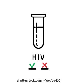 Plastic test tube with a blood sample for HIV testing.