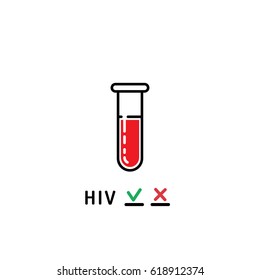 Plastic test tube with a blood sample for HIV testing.