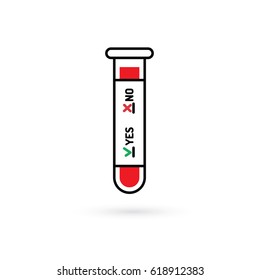 Plastic test tube with a blood sample for HIV testing.