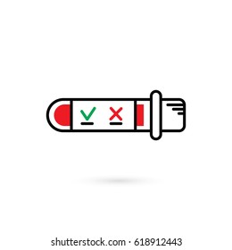 Plastic test tube with a blood sample for HIV testing.