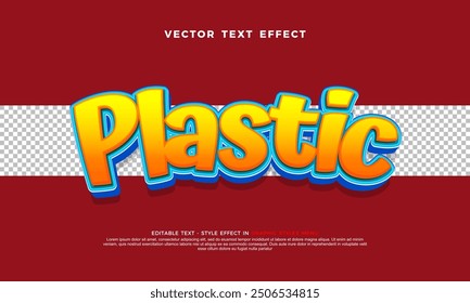 Plastic text editable 3d style text tittle