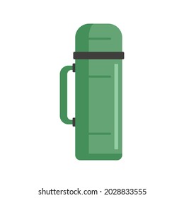 Icono del frasco de termo plástico. Ilustración plana del icono del vector del frasco termo de plástico aislado en fondo blanco