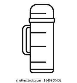 Icono del frasco de termo plástico. Contorno icono del vector del frasco termo de plástico para el diseño web aislado en fondo blanco