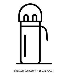 Plastic thermos icon. Outline plastic thermos vector icon for web design isolated on white background