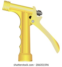 Plastic tip garden sprayer garden hose. Vector illustration.