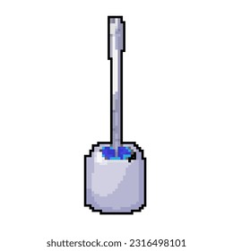 plastic toilet brush game pixel art retro vector. bit plastic toilet brush. old vintage illustration