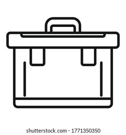Plastic tool box icon. Outline plastic tool box vector icon for web design isolated on white background