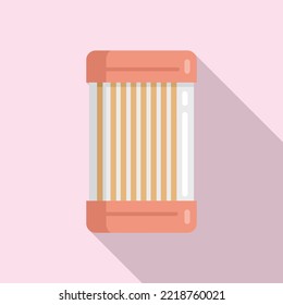 Plastic toothpick box icon flat vector. Tooth pick. Wood stick