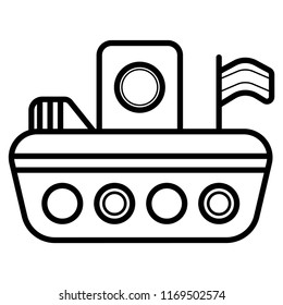 plastic toy boat icon vector