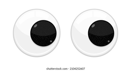 La seguridad de los juguetes plásticos ojos tambaleantes diseño de forma plana ilustración vectorial aislada en el fondo blanco. Curiosos globos oculares de juguete de plástico para muñecas artesanales y bromas.