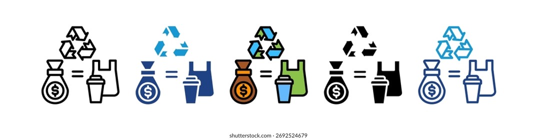 Plastic Trade Icon Multiple Vector Illustration