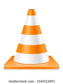 plastic traffic cone to limit traffic transport stock vector illustration isolated on white background