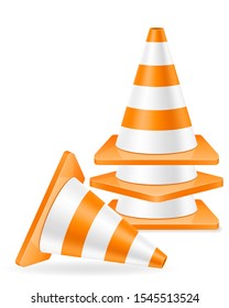 plastic traffic cone to limit traffic transport stock vector illustration isolated on white background