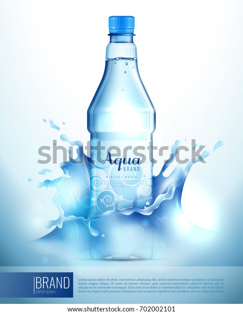 Plastic Transparent Bottle Mineral Water Sticker Stock Vector (Royalty ...