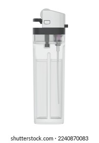 Plastic transparent classic lighter isolated on white background. Vector Illustration