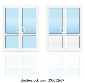 plastic transparent doors vector illustration isolated on white background