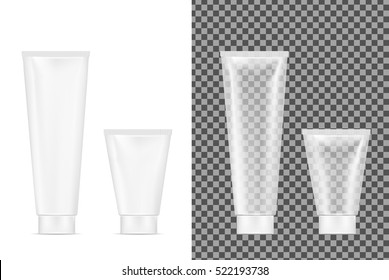 Plastic Transparent Tube. Packaging For Cosmetics And Toothpaste