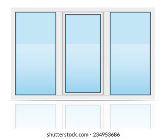 plastic transparent window view outdoors vector illustration isolated on white background