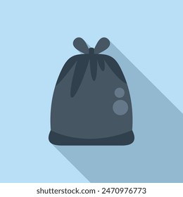Plastic trash bag icon flat vector. Clean urban general. Pollution reuse