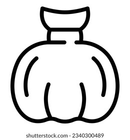 Plastic trash bag icon outline vector. Waste bin. Garbage can