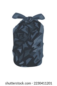 Plastic trash bag. Simple flat illustration.