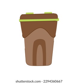 plastic trash bin cartoon. dust basket, box garbage plastic trash bin sign. isolated symbol vector illustration