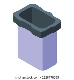 Plastic trash bin icon isometric vector. Garbage bag. Recycle pack