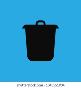 plastic trash can icon vector