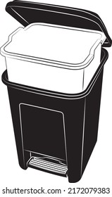Plastic trash can with pedal