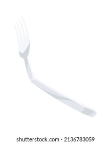 Plastic Trash Isolated On White. Garbage. Waste Of Plastic Fork. Unnecessary Thing Can Be Thrown Away