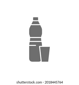 Plastic trash, waste gray icon. Isolated on white background