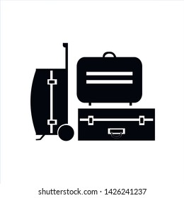 Вifferent plastic travel bag. Vector illustration. Travel concept