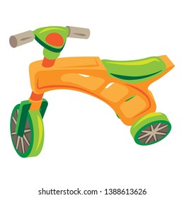 Plastic tricycle icon. Cartoon of plastic tricycle vector icon for web design isolated on white background